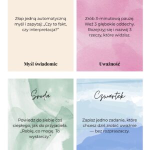 Psychotydzień - tygodniowy plan psychologiczny do druku